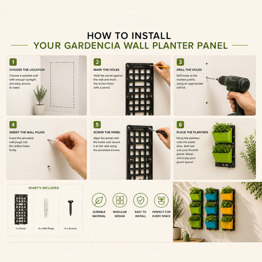 GARDENCIA Vertical Panel for Plant Pots,Vertical Herb Hanging Garden Planter Box Outdoor Vegetables,Flower for Wall Patio Balcony Gardening Gamla