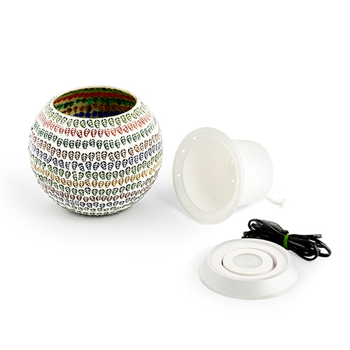 Gardencia Mosaic 1307 Led Pot/Self Watering Small Glass Plant Pot/Interior Gardening Flower pot/Garden Planter for Living Room, Home Decoration in Tabletop Pot for Office,Cafe