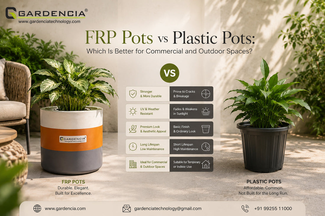 FRP vs plastic pots comparison, Is FRP better than plastic for outdoor planters?
