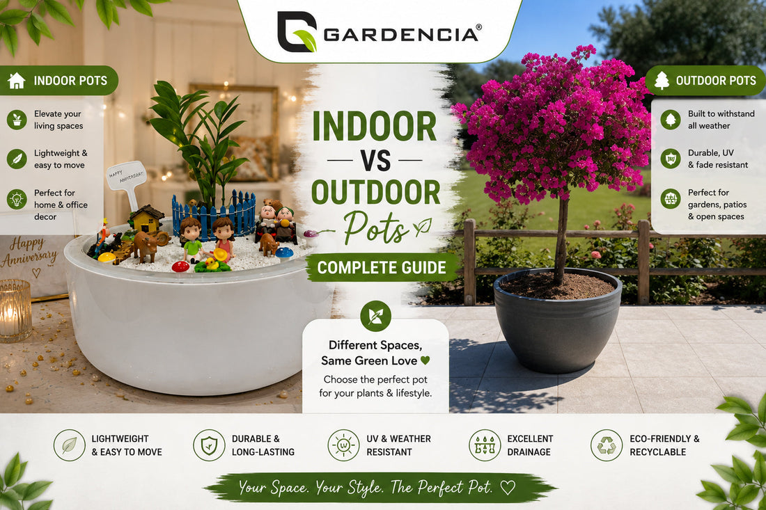 Indoor vs outdoor pots for different plant spaces