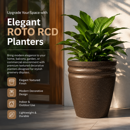 GARDENCIA ROTO RCD Round Planter with Dot Finish Color