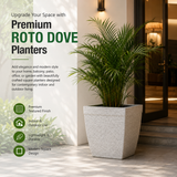 GARDENCIA ROTO DOVE – Square Planter with Dot Finish Colour
