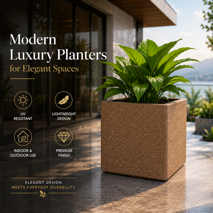 GARDENCIA ROTO BOX – Square Planter with Dot Finish Colour