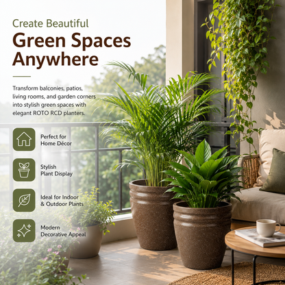 GARDENCIA ROTO RCD Round Planter with Dot Finish Color