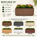 Gardencia Roto Box Tray Rectangular Planter with Dot Finish Color