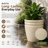 GARDENCIA ROTO RCD Round Planter with Dot Finish Color
