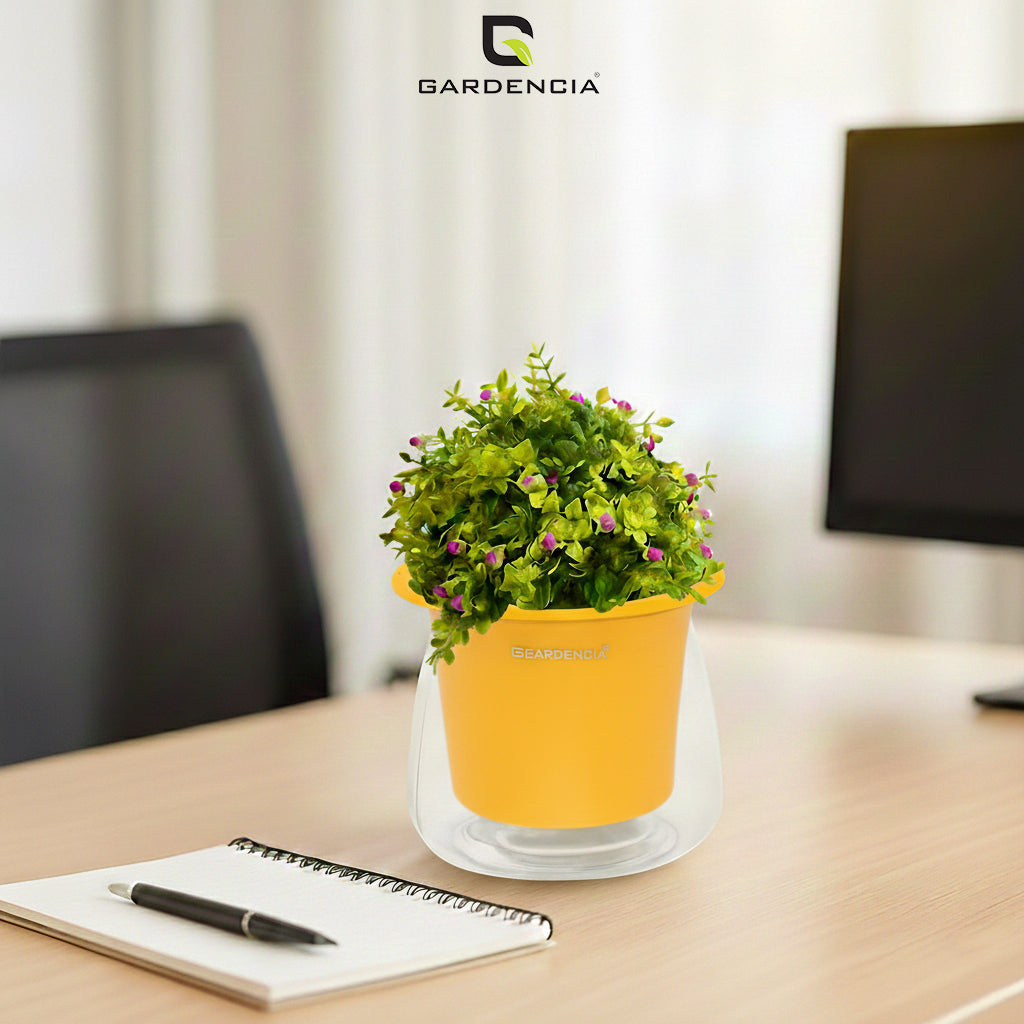 GARDENCIA Conic Self Watering Pot for Indoor & Outdoor Plants | Glossy Polypropylene with UV Protection | Modern Planter for Home, Balcony, Office & Garden Dcor