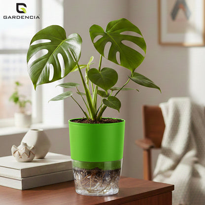 Gardencia Lobello 4/6/8 Inch Self Watering Plastic Flower Pot Cotton Rope Watering Small Plant Pot - Indoor Planters for Home Decor, Living Room, Kitchen, Bedroom, Office Desk, Gifting - Plants Not Included