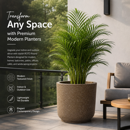 GARDENCIA Roto RS Round Planter with Dot Finish Colour