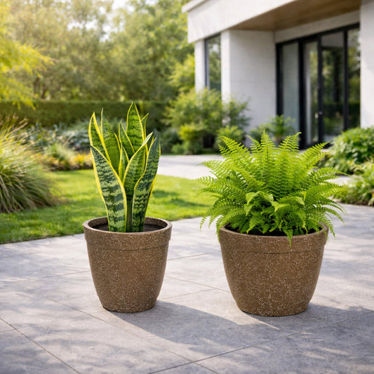 GARDENCIA Roto Candy Pot Combo - 11"X10" / 13"X10"  Round Planter Pot with Drainage Plug, UV Resistant, Lightweight Pot for Indoor & Outdoor Gardening wit Dot Finish Colour Planter for Home, Garden, Balcony, Patio & Terrace