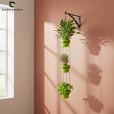 GARDENCIA Cube Self Watering Pot 6 Inch with Hanging Chain Modern Hanging Planter for Indoor & Outdoor Plants, Durable Plastic Pot Ideal for Balcony, Home & Office Decor