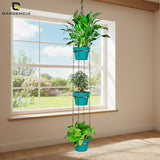 GARDENCIA Cube Self Watering Pot 6 Inch with Hanging Chain Modern Hanging Planter for Indoor & Outdoor Plants, Durable Plastic Pot Ideal for Balcony, Home & Office Decor