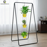 GARDENCIA Cube Self Watering Pot 6 Inch with Hanging Chain Modern Hanging Planter for Indoor & Outdoor Plants, Durable Plastic Pot Ideal for Balcony, Home & Office Decor