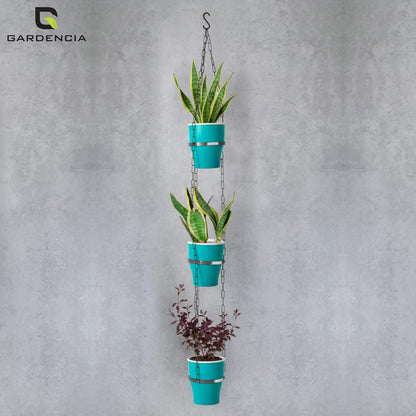 GARDENCIA Cone Self Watering Pot 6 Inch with Hanging Chain Modern Hanging Planter for Indoor & Outdoor Plants, Durable Plastic Pot Ideal for Balcony, Home & Office Decor