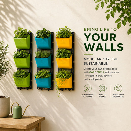 GARDENCIA Vertical Panel for Plant Pots,Vertical Herb Hanging Garden Planter Box Outdoor Vegetables,Flower for Wall Patio Balcony Gardening Gamla