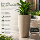 GARDENCIA Roto Tower Long Round Planter Pot –  with Dot Finish Color