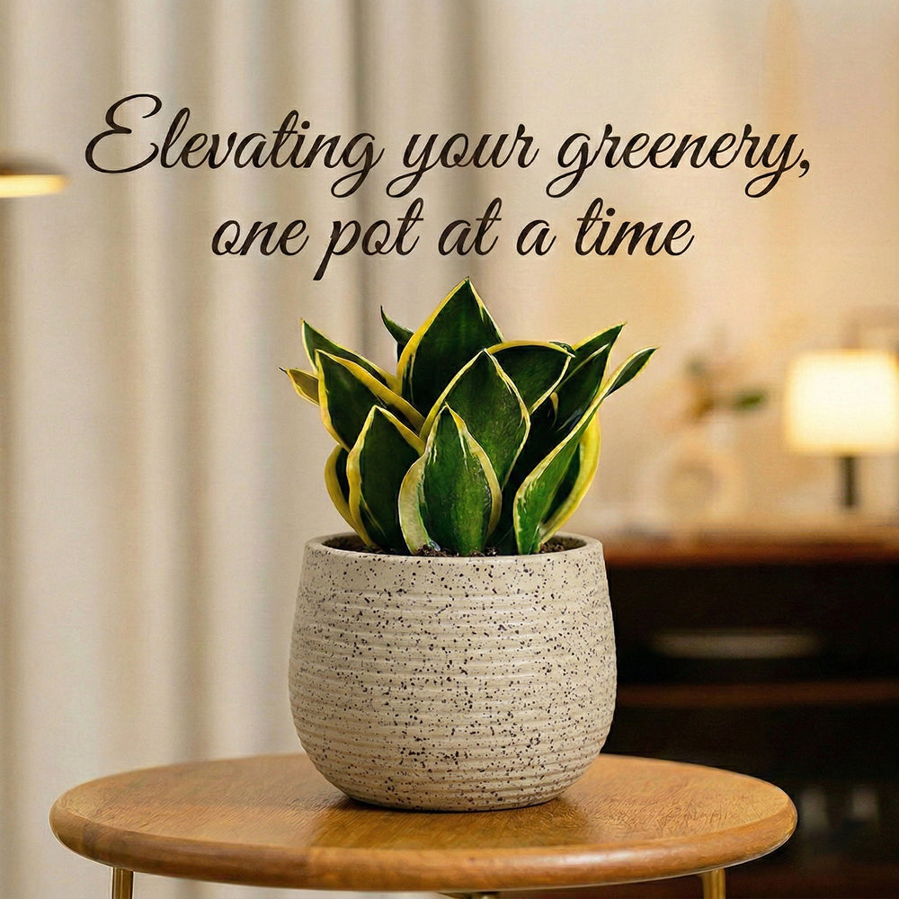 GARDENCIA Roto Tiny 01 Self Watering Round Planter Pot 7"