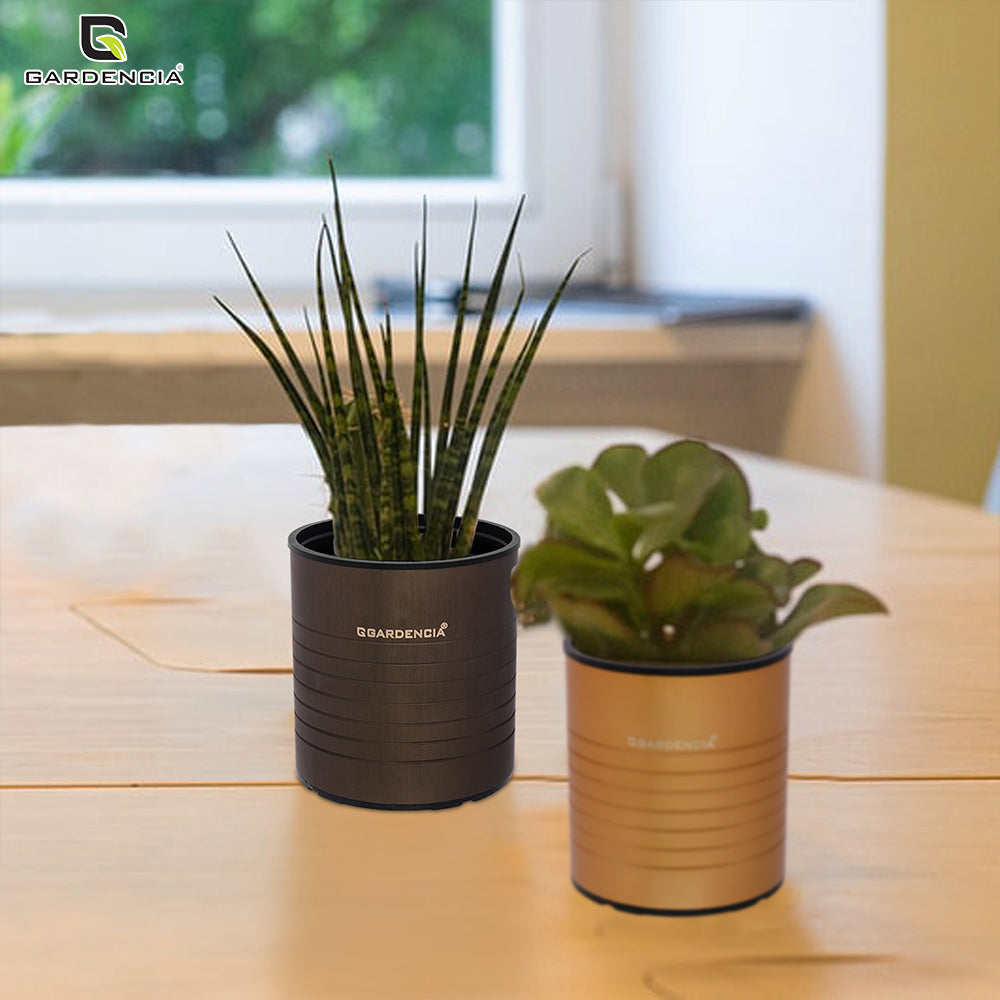 GARDENCIA Metal Flower Pot 4"