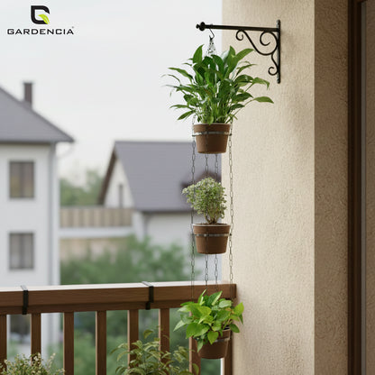 GARDENCIA Cube Self Watering Pot 6 Inch with Hanging Chain Modern Hanging Planter for Indoor & Outdoor Plants, Durable Plastic Pot Ideal for Balcony, Home & Office Decor