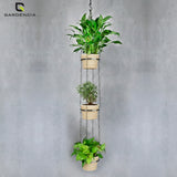 GARDENCIA Cube Self Watering Pot 6 Inch with Hanging Chain Modern Hanging Planter for Indoor & Outdoor Plants, Durable Plastic Pot Ideal for Balcony, Home & Office Decor