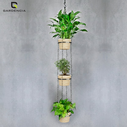 GARDENCIA Cube Self Watering Pot 6 Inch with Hanging Chain Modern Hanging Planter for Indoor & Outdoor Plants, Durable Plastic Pot Ideal for Balcony, Home & Office Decor
