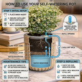 GARDENCIA Roto Tiny 04 Round Self Watering Planter Pot 6"
