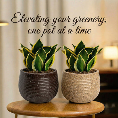 GARDENCIA Roto Tiny 01 Self Watering Round Planter Pot 7"