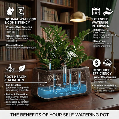 GARDENCIA Roto Tiny 06 Self Watering Rectangular Pot 11"
