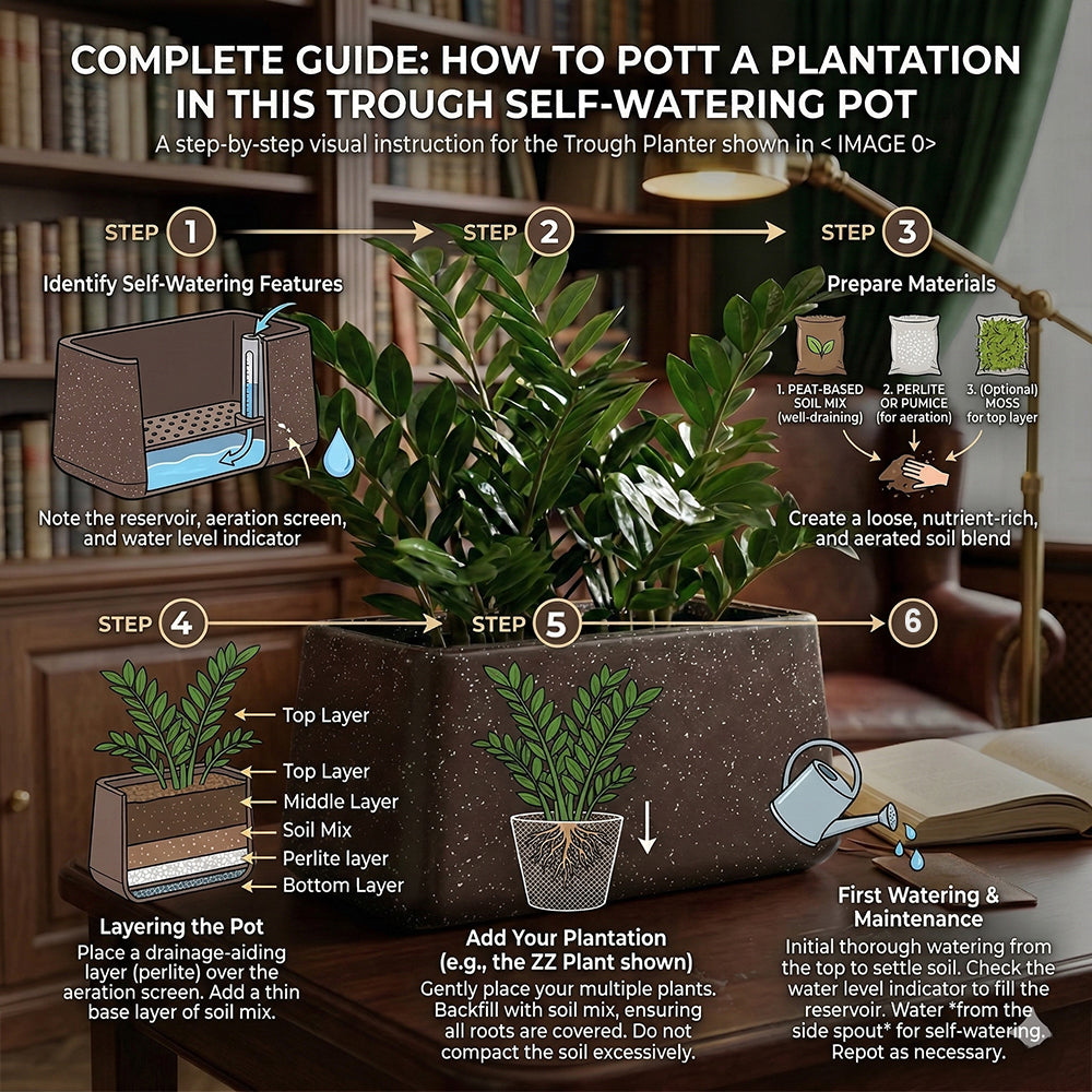 GARDENCIA Roto Tiny 06 Self Watering Rectangular Pot 11"