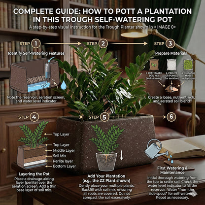 GARDENCIA Roto Tiny 06 Self Watering Rectangular Pot 11"