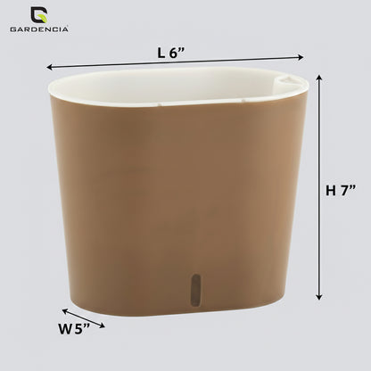 GARDENCIA CAVENDER 7" Self-Watering Pot – Decorative Indoor Planter with Built-in Water Reservoir for Home, Garden & Office Use
