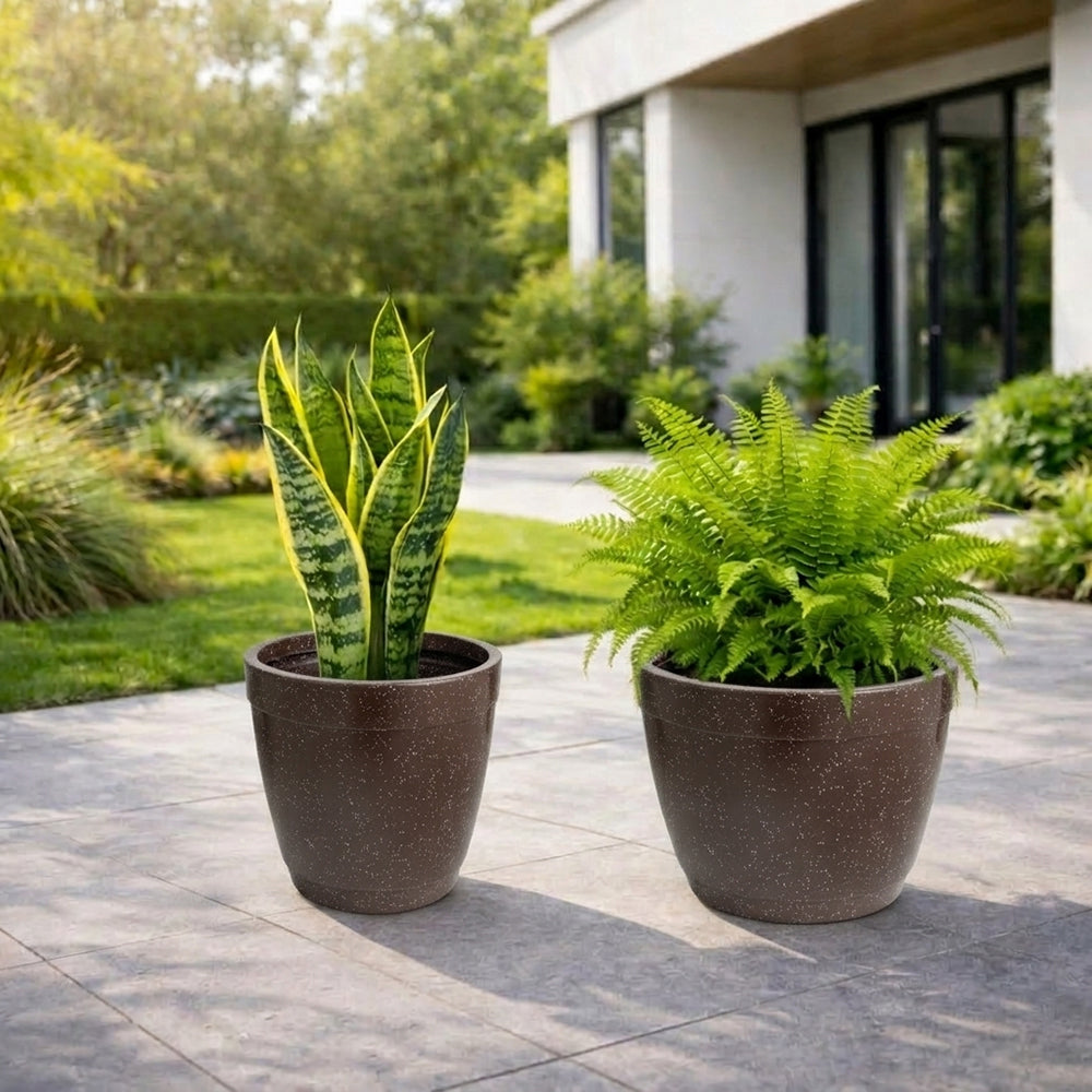 GARDENCIA Roto Candy Pot Combo - 11"X10" / 13"X10"  Round Planter Pot with Drainage Plug, UV Resistant, Lightweight Pot for Indoor & Outdoor Gardening wit Dot Finish Colour Planter for Home, Garden, Balcony, Patio & Terrace