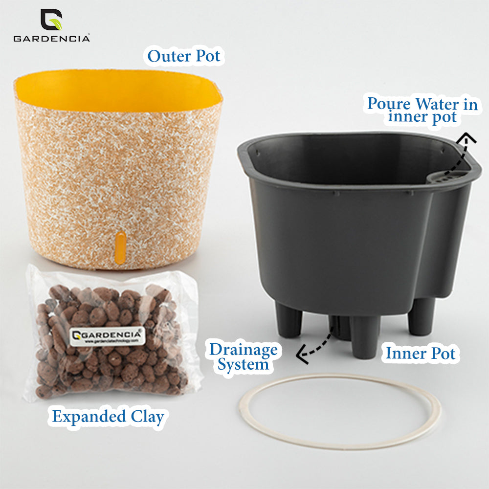 Cube Painted Self Watering Pot