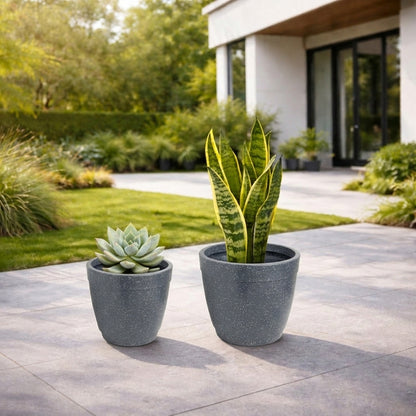 GARDENCIA Roto Candy Pot Combo - 9"x8"/ 11"X10"  Round Planter Pot with Drainage Plug, UV Resistant, Lightweight Pot for Indoor & Outdoor Gardening wit Dot Finish Colour Planter for Home, Garden, Balcony, Patio & Terrace