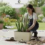 GARDENCIA Recta Self Watering Rectangle 100% Virgin Plastic Pots for Plants | Modern Design | Indoor and Outdoor Flower Pot for Home/Office/Table/Garden/Balcony Decoration | 14 inch