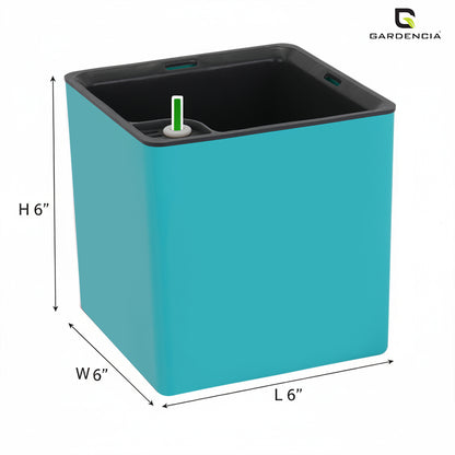 Gardencia Columbus Self Watering Square Pot with Water Level Indicator Modern Planters with Automatic Watering System, Best Flower Pots for Home Decore, Living Room, Table Top Available In Multi Colours
