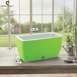 GARDENCIA Recta Self Watering Rectangle 100% Virgin Plastic Pots for Plants | Modern Design | Indoor and Outdoor Flower Pot for Home/Office/Table/Garden/Balcony Decoration | 14 inch