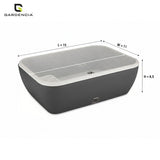 GARDENCIA Contessa Self Watering Planter | 15 x 11 x 4.5 Inch | Polypropylene with UV Protection | Matt Finish Indoor Outdoor Rectangular Pot for Plants