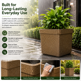 GARDENCIA ROTO ZEN 01  Square Planter Pot – with Dot Finish Colour