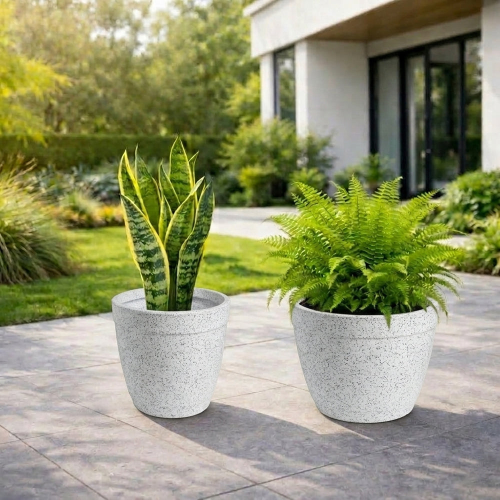 GARDENCIA Roto Candy Pot Combo - 11"X10" / 13"X10"  Round Planter Pot with Drainage Plug, UV Resistant, Lightweight Pot for Indoor & Outdoor Gardening wit Dot Finish Colour Planter for Home, Garden, Balcony, Patio & Terrace