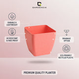 GARDENCIA Self Watering Flower Pot Lizza with Inner Tray, Plastic Planter, Lightweight, 15x15x18 cm, Pack of 7