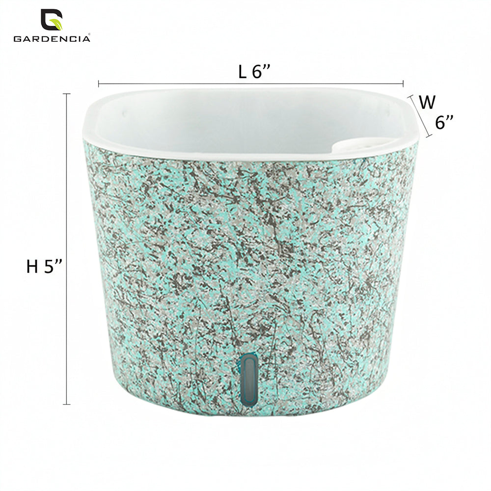 Cube Painted Self Watering Pot