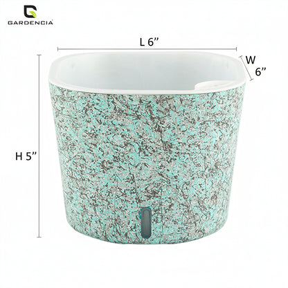 Cube Painted Self Watering Pot