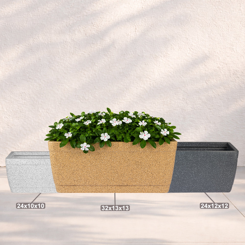 Gardencia Roto Dove Canon Rectangle Planter with Dot Finish Color