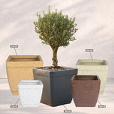 GARDENCIA ROTO DOVE – Square Planter with Dot Finish Colour