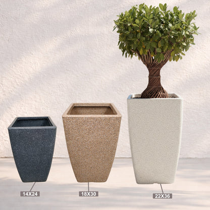 GARDENCIA ROTO MOCHA Pot – Long Square Planter with Dot Finish Colour | Non-Breakable & Light Weight Outdoor & Indoor Flower Pot | Heavy-Duty Large Plant Container for Big House, Patio, Garden & Balcony