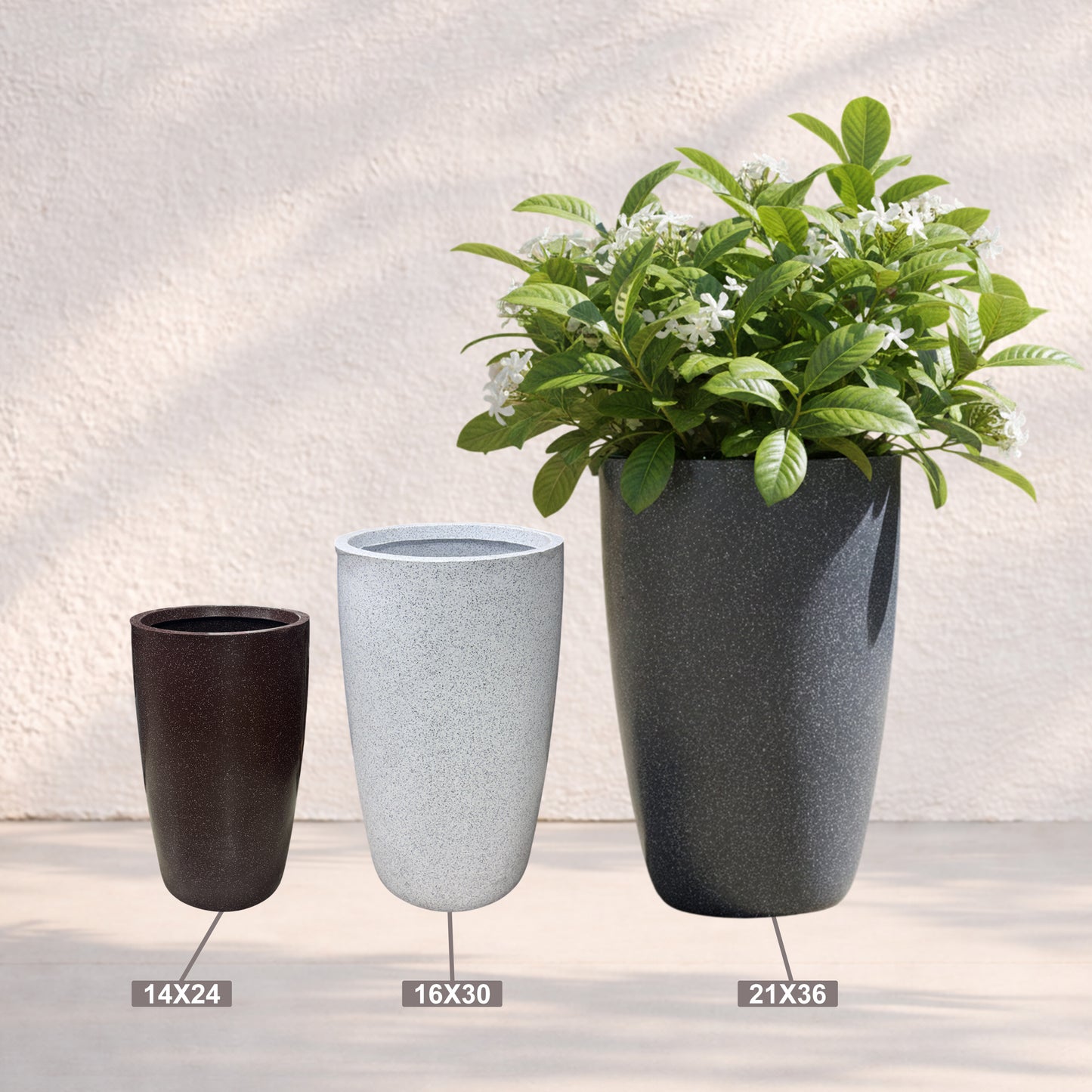 GARDENCIA ROTO TOWER Pot – Long Round Planter with Dot Finish Colour | Non-Breakable & Light Weight Outdoor & Indoor Flower Pot | Heavy-Duty Large Plant Container for Big House, Patio, Garden & Balcony