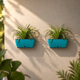 GARDENCIA Recta Big Rectangle Planter 14" with Wall Stand