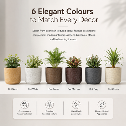 GARDENCIA Roto RS Round Planter with Dot Finish Colour